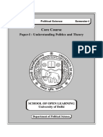 Core Course: Paper-I: Understanding Politics and Theory