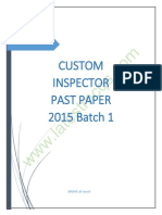 Custom Inspector Past Paper 2015 Batch 1: BABAR Ali Tanoli