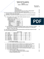 XII CS Monthly Exam - Sept