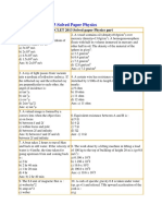 VOCLET 2013 Solved Paper Physics Part