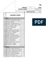 Input Data Sheet For E-Class Record: Region Division School Name