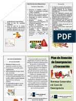 Folleto Normas Generales en Caso de Una Emergencia