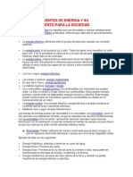 Diferentes Fuentes de Energia y Su Aprovechamiento para La Sociedad