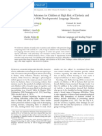 Developmental Outcomes For Children at High Risk of Dyslexia and Children With Developmental Language Disorder