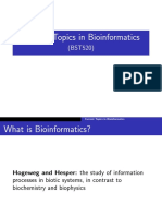 Current Topics in Bioinformatics