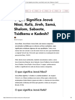 O Que Significa Jeová Nissi, Jeová Rafá, Jeová Jireh, Tsidkenu e Samá - PDF