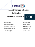 Rayat College of Law Railmajra: General Defences''