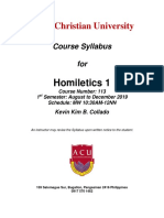 Homiletics 1 Course Syllabus