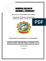 Metallurgy & Material Science Lab Manual