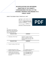 CH - 6 - An Application For Obtaining Sanction of The Charity Commissioner For Sale of The Immovable Property Belonging To A Public Trust