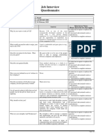 Job Interview Questionnaire: Applicant's Name Phone Number: Date Interviewer Notes Please Check The Box That Apply