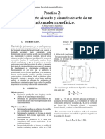 Practica de Maquinas Eléctricas Ensayos de Un Transformador