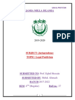 Jamia Milla Islamia: SUBJECT: Jurisprudence TOPIC: Legal Positivism