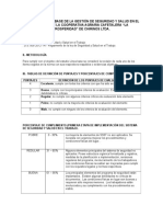 Estudio de Línea Base de La Gestión de Seguridad y Salud en El Trabajo de La Cooperativa Agraria Cafetalera La Prosperidad de Chirinos Ltda