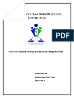 Shivaani Vidhyaa Mandir School Aranthangi: Force On A Current Carrying Conductor in A Magnetic Field