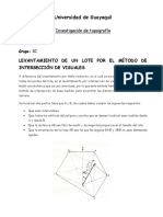 Levantamiento de Un Lote Por El Método de Intersección de Visuales