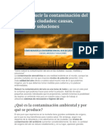 Cómo Reducir La Contaminación Del Aire en Las Ciudades