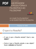 I. Abordagem Introdutória À Filosofia e Ao Filosofar