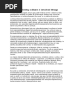 3.1.2 El Profesionista y Su Ética en El Ejercicio de Liderazgo