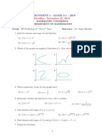 Assignment I - Math 111 - 2019: Deadline: November 27, 2019