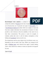 Bacteriological Water Analysis