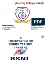 BSNL Summer Training Presentation