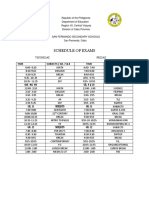 Schedule of Exams: Time Subjects / Gr. 7 & 8 Time Subjects /gr. 7 & 8