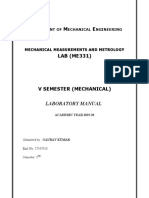 Mechanical Metrology and Measurements 