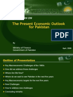 The Present Economic Outlook For Pakistan: Presentation On