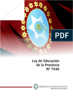 Ley Provincial de Educacion (SALTA)