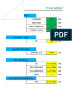 Tool Design Calculation: Cutting Force