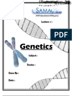 Genetics, Lecture 11 (Lecture Notes)