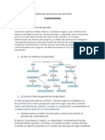 Cuestionario de Química de Alimentos Carbohidratos