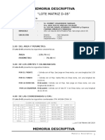 Memorias Descriptivas Sub Division Boris Casaverde