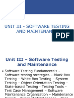 Unit 3 - Software Testing and Maintenance