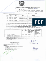 MBBS Final Part-1 Time Table PDF