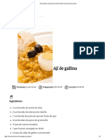 Ají de Gallina, Guisado para Experimentar Sensaciones Peruanas