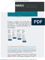 Como Robar La Wifi de Un Vecino 10 Programas para Hackear Contrasenas y Acc PDF