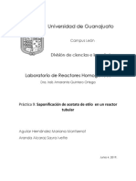 Práctica 9. Saponificación Del Acetato de Etilo en Un Reactor Tubular.