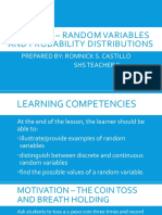 Lesson 5 - RANDOM VARIABLES AND PROBABILITY DISTRIBUTIONS