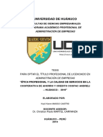 Ética Profesional y La Calidad de Servicios en La Cooperativa de Ahorro y Credito Coopac Andreli - Huánuco - 2019