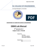 Dbms Lab 5th Sem Manual - Bmsece