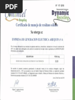 Certificado de Residuos Solidos