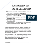 Requisitos para Ser Ministro de La Alabanza