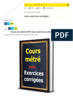 Cours de Métré BTP Avec Exercices Corrigées