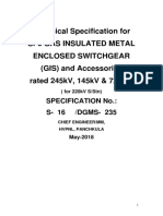 New GIS SPEC For 220kV 132kV & 66kV Ammended Type Test 10yrs May 2018 PDF