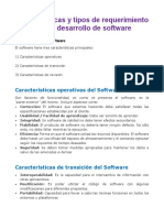 Características y Tipos de Requerimiento para El Desarrollo de Software