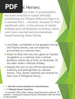 National Heroes Criteria