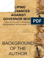 Filipino Grievances Against Governor Wood