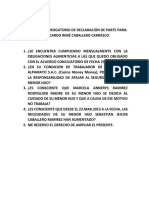 Pliego Interrogatorio de Declaración de Parte para